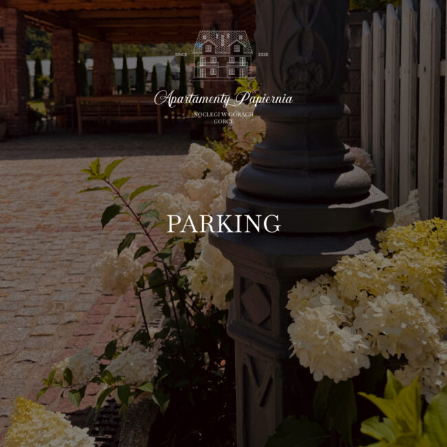 W ofercie Apartamenty Papiernia, noclegi w górach Gorce - parking