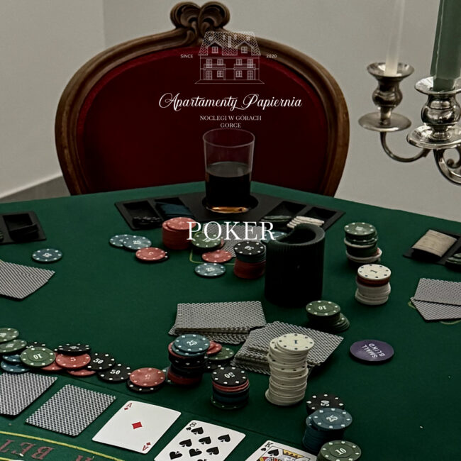 W ofercie Apartamenty Papiernia, noclegi w górach Gorce - poker. Pobyt w Gorcach