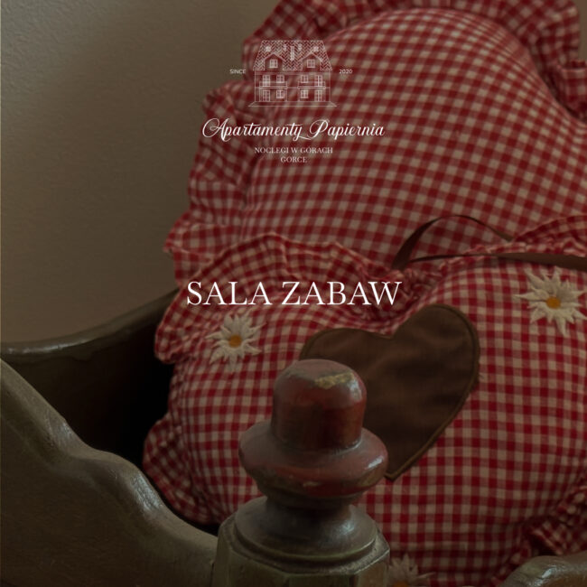 W ofercie Apartamenty Papiernia, noclegi w górach Gorce - sala zabaw. Pobyt w Gorcach